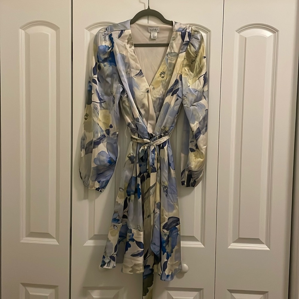 Blue and Yellow Floral Nicole Miller Dress